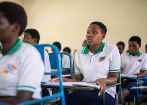 a girl in a classroom